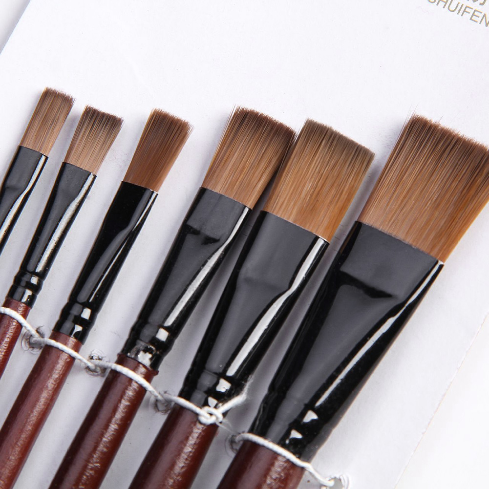 Gouache Paint Set - 6Pcs Nylon Acrilica Pittura Ad Olio